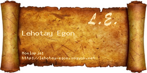 Lehotay Egon névjegykártya